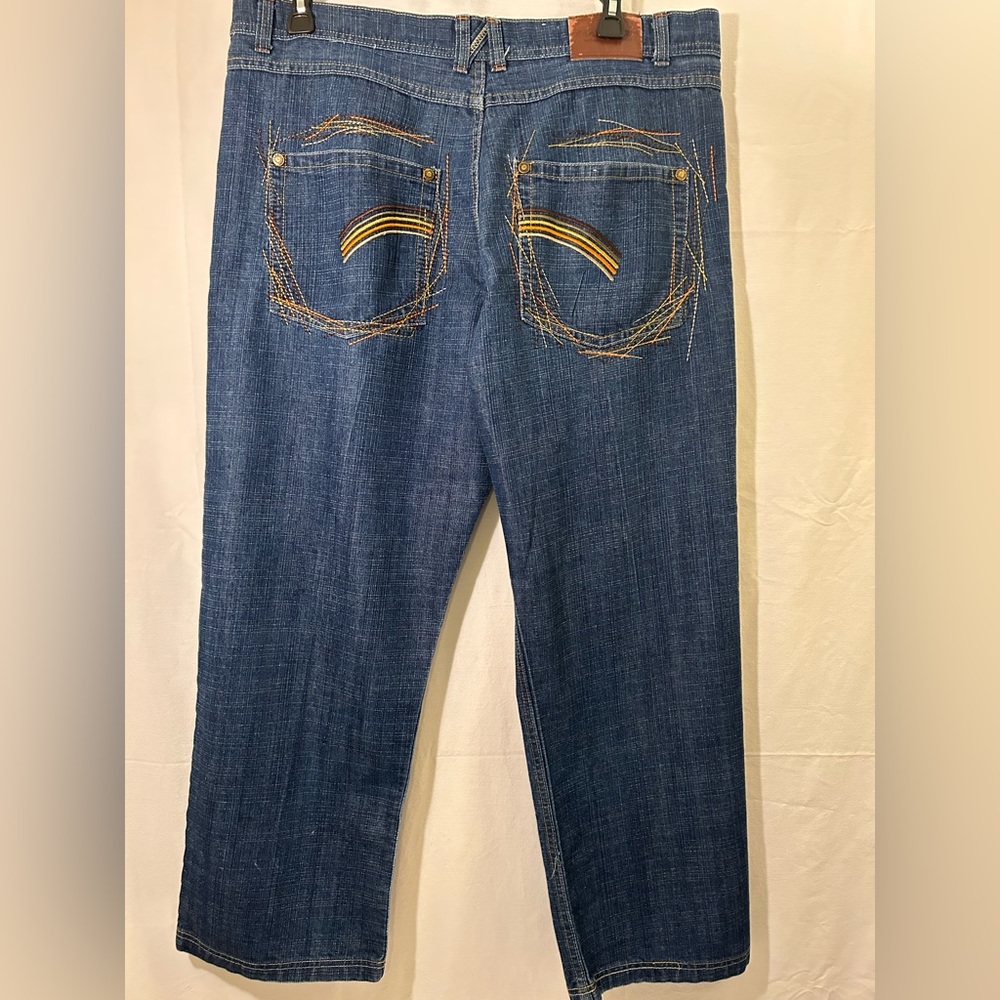 Tool Jeans Embroidered Front & Back Pockets Tagged 44x32 Measure 40x30